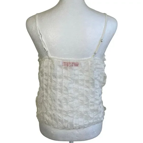 Lisa Say Gah Sz S Ivy Top Vanilla Ruffle Tank Top - Picture 7 of 16